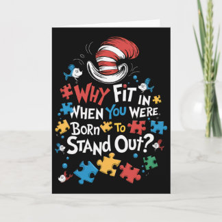 Why Fit In Doctor Teacher Cat In Hat Cool Autism A Karte