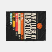 Why I Always Miss Funny Chart Basketball Hoop  Fleecedecke (Vorderseite (Horizontal))