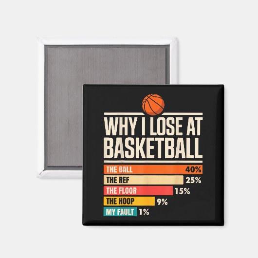Why I Always Miss Funny Chart Basketball Hoop Magnet (Vorderseite/Rückseite)