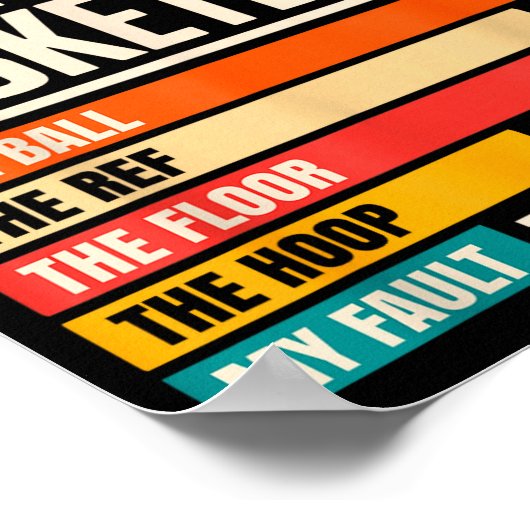 Why I Always Miss Funny Chart Basketball Hoop  Poster (Ecke)