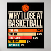 Why I Always Miss Funny Chart Basketball Hoop  Poster (Vorne)