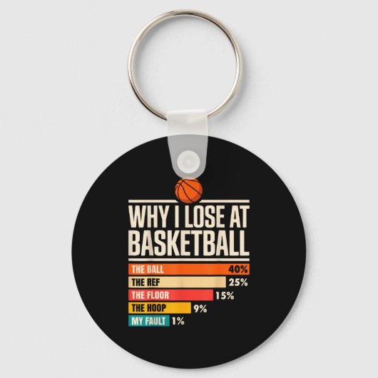 Why I Always Miss Funny Chart Basketball Hoop Schlüsselanhänger (Vorderseite)