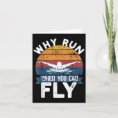 Why Run When You Can Fly Butterfly Stroke Swim Tea Karte (Vorderseite)