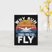 Why Run When You Can Fly Butterfly Stroke Swim Tea Karte (Gelbe Blume)