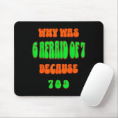 Why Was 6 Afraid Of 7, Because 789. Funny 67 Meme  Mousepad (Mit Mouse)