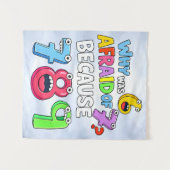 Why Was 6 Afraid of 7 Funny Math Design Wandteppich (Vorderseite (Horizontal))