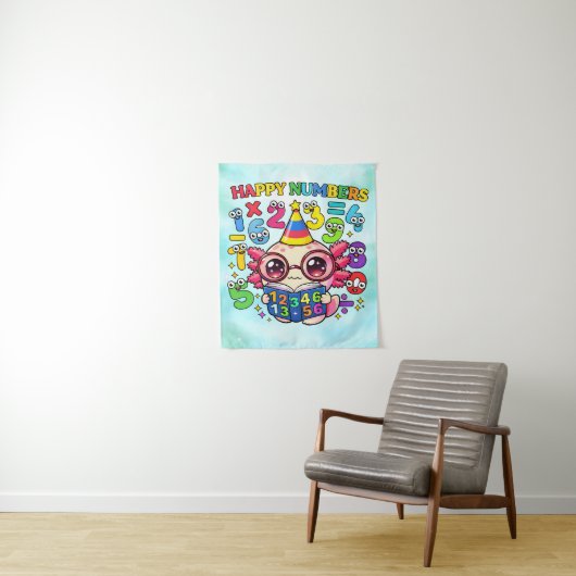 Why Was 6 Afraid of 7 Funny Math Design Wandteppich (Beispiel)