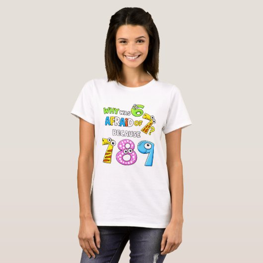 Why Was 6 Afraid of 7 Funny Math T Shirt (Vorne ganz)