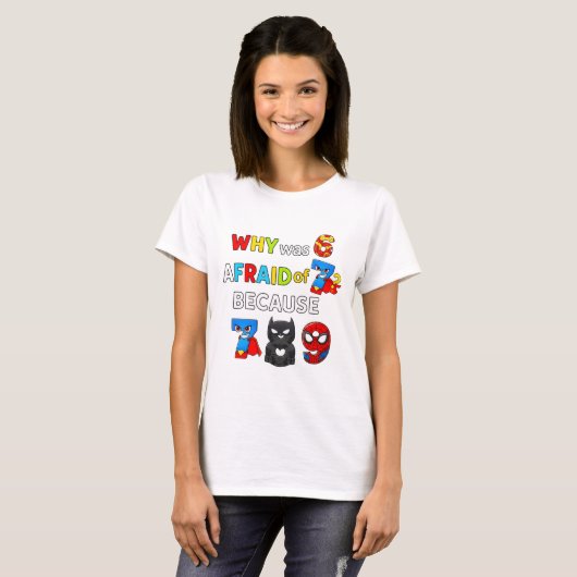 Why Was 6 Afraid of 7 Funny Maths T Shirt (Vorne ganz)