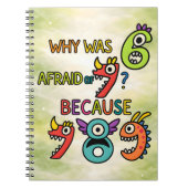 Why Was 7 Afraid Funny Math Notebook for Kids Notizblock (Vorderseite)