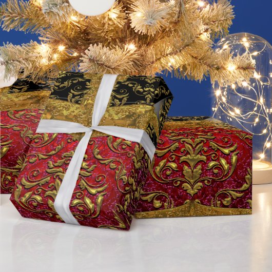 Whyburghs Damask Baroque Elegant Geschenkpapier (Feiertage)