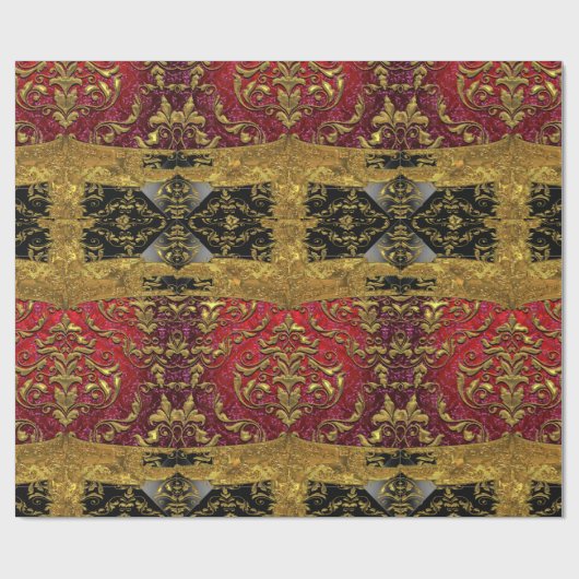Whyburghs Damask Baroque Elegant    Geschenkpapier (Flach)