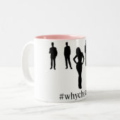 #WhyChoose Kaffee-Tasse Zweifarbige Tasse (Vorderseite Links)