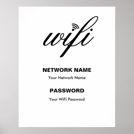 Wi-Fi-Details und Kennwort für benutzerdefinierte  Poster (Vorne)