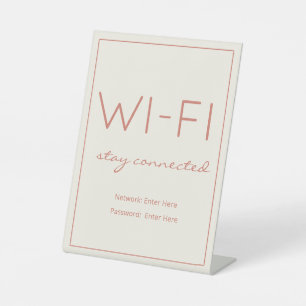 Wi-Fi Gästekartenzeichen am Strand Sockelschild