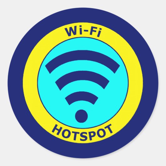 Wi-Fi Hotspot Runder Aufkleber (Vorderseite)