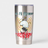 Wi-Fi runter? Gehirn oder Signal? Wi-Fi nach unten Thermobecher (Rückseite)