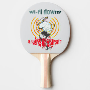 Wi-Fi runter? Gehirn oder Signal? Wi-Fi nach unten Tischtennis Schläger