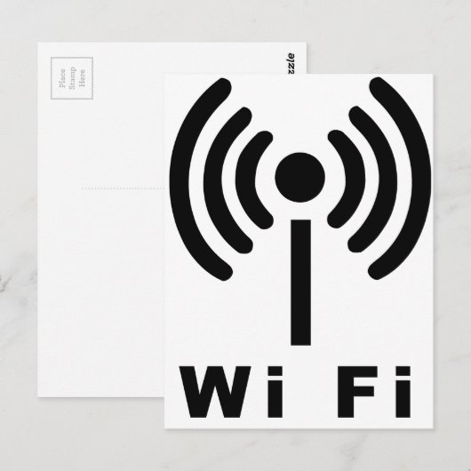 Wi-FI-Symbol Postkarte (Vorne/Hinten)