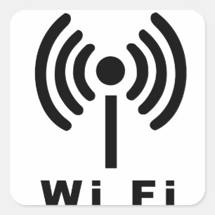 Wi-Fi-Symbol Quadratischer Aufkleber