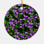 WI Staat Blume Wood Violet Mosaik Keramikornament (Vorne)