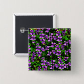WI Staat Blume Wood Violet Mosaik Muster Button (Vorne & Hinten)