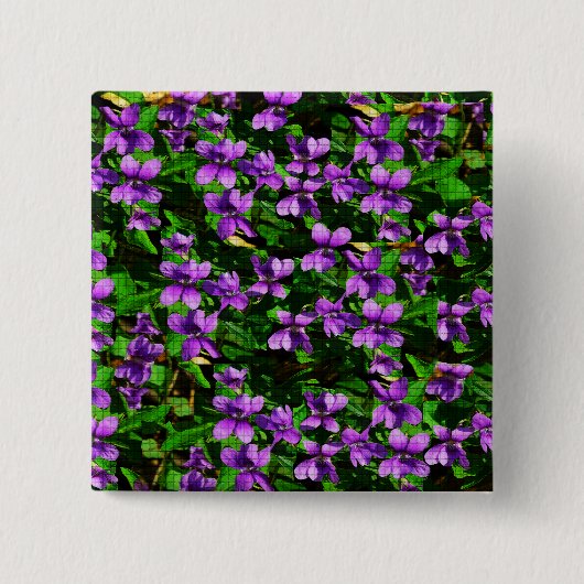 WI Staat Blume Wood Violet Mosaik Muster Button (Vorderseite)