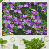 WI Staat Blume Wood Violet Mosaik Muster Geschirrtuch (Gefaltet)