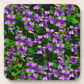 WI Staat Blume Wood Violet Mosaik Muster Getränkeuntersetzer (Vorderseite)