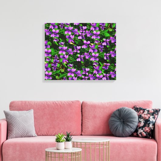 WI Staat Blume Wood Violet Mosaik Muster Leinwanddruck (Insitu (Wohnzimmer))