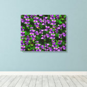 WI Staat Blume Wood Violet Mosaik Muster Leinwanddruck (Insitu (Holzboden))
