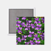 WI Staat Blume Wood Violet Mosaik Muster Magnet (Vorderseite/Rückseite)