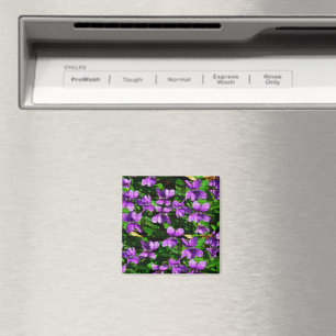 WI Staat Blume Wood Violet Mosaik Muster Magnet
