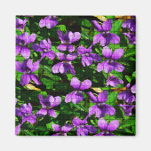WI Staat Blume Wood Violet Mosaik Muster Magnet (Vorne)