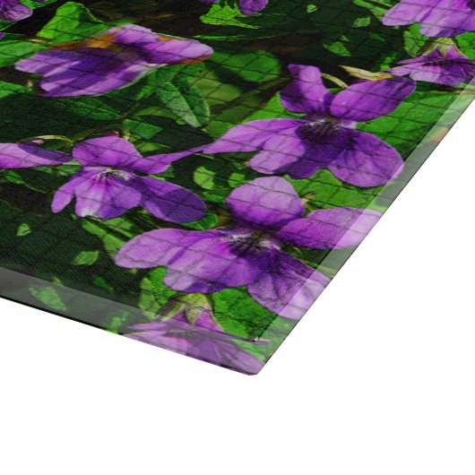 WI Staat Blume Wood Violet Mosaik Muster Schneidebrett (Ecke)