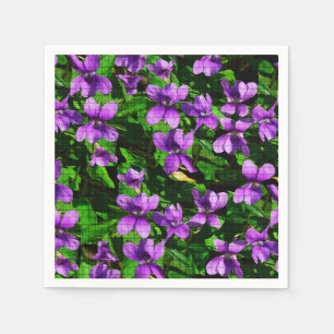WI Staat Blume Wood Violet Mosaik Muster Serviette