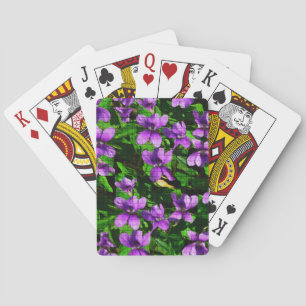 WI Staat Blume Wood Violet Mosaik Muster Spielkarten