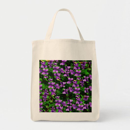 WI Staat Blume Wood Violet Mosaik Tragetasche (Vorne)