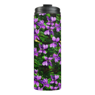 WI Staatsblume Holzveilchen Mosaikmuster Thermosbecher