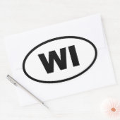 WI Wisconsin Ovaler Aufkleber (Umschlag)