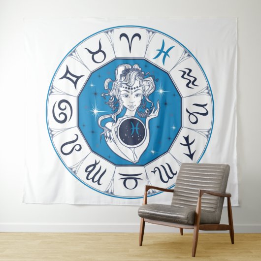 Wicca Astrologie Wandteppich (Beispiel (Horizontal))