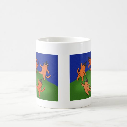 Wicca Cat Dancing Funny Matisse Dace Parody Witchy Kaffeetasse (Mittel)