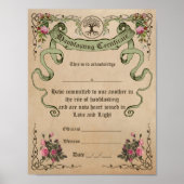 WICCA HANDFASTING CERTIFICATE - Parchment Poster (Vorne)