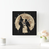 Wicca Hexe und Schale Quadratische Wanduhr (Zuhause)