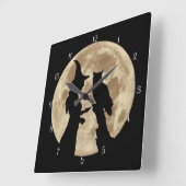 Wicca Hexe und Schale Quadratische Wanduhr (Winkel)