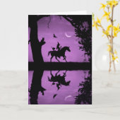 Wicca Inspirierte Happy Birthday Hexe and Unicorn Karte (Gelbe Blume)