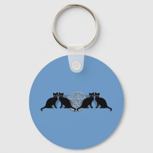 Wicca magischer Pentagram mit schwarze Schlüsselanhänger