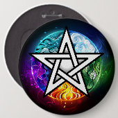 Wicca-Pentagramm Button (Vorne & Hinten)