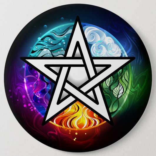 Wicca-Pentagramm Button (Vorderseite)