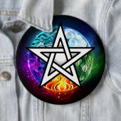 Wicca-Pentagramm Button (Beispiel)